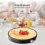 Crêpière électrique antiadhésive de 12 pouces - Plaque chauffante compacte avec contrôle précis de la température, pâte à tartiner, pour crêpes, œufs, omelettes et quesadillas (noir)