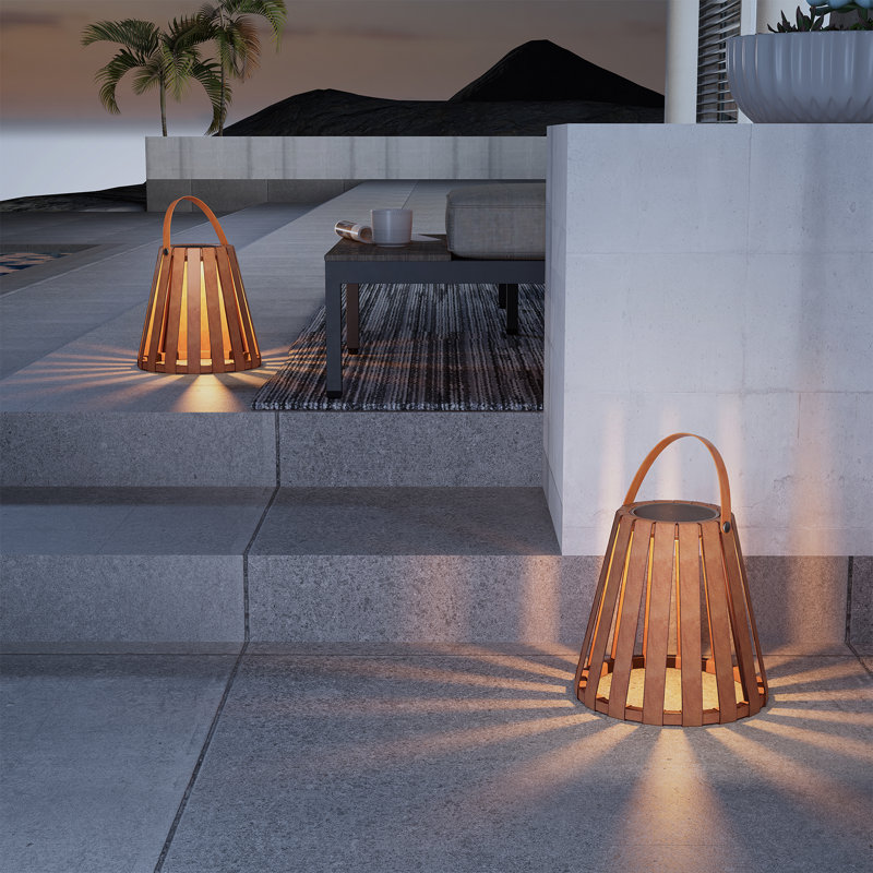 Ricetta 11.02'' Solar Powered Integrated LED Outdoor Floor Lamp (Set of 2)
