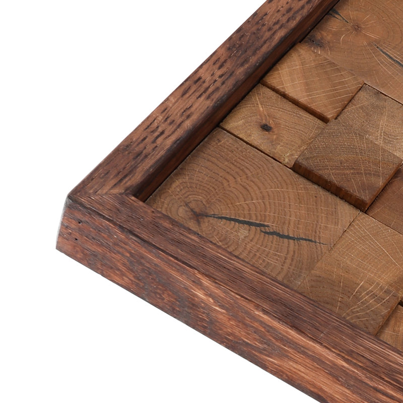 Rustic Cubic Hardwood Abstract Wall Art, 18" x 18"