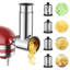 Hachoir à viande et trancheuse en acier inoxydable GVode, compatible avec les batteurs sur socle KitchenAid®, ensemble 2 en 1