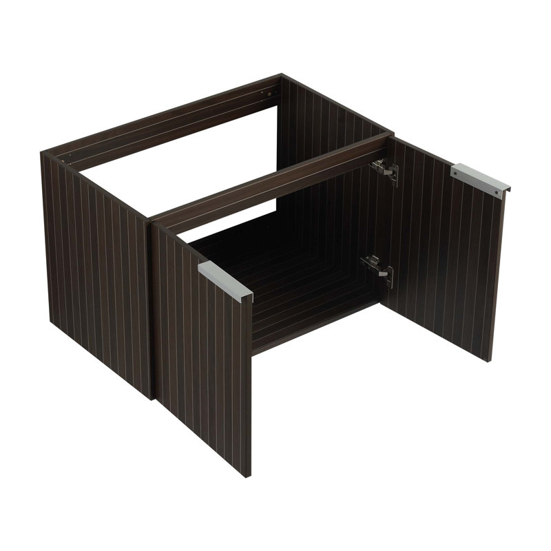 Meuble-lavabo de 30 po avec lavabo en résine, portes et conception à fixation flottante