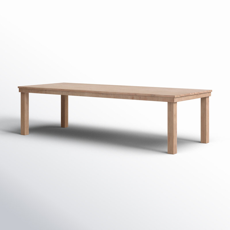 Tov Furniture Cassie Natural 108 Inch Rectangular Outdoor Dining Table, 30.3" H x 108" W x 43" D