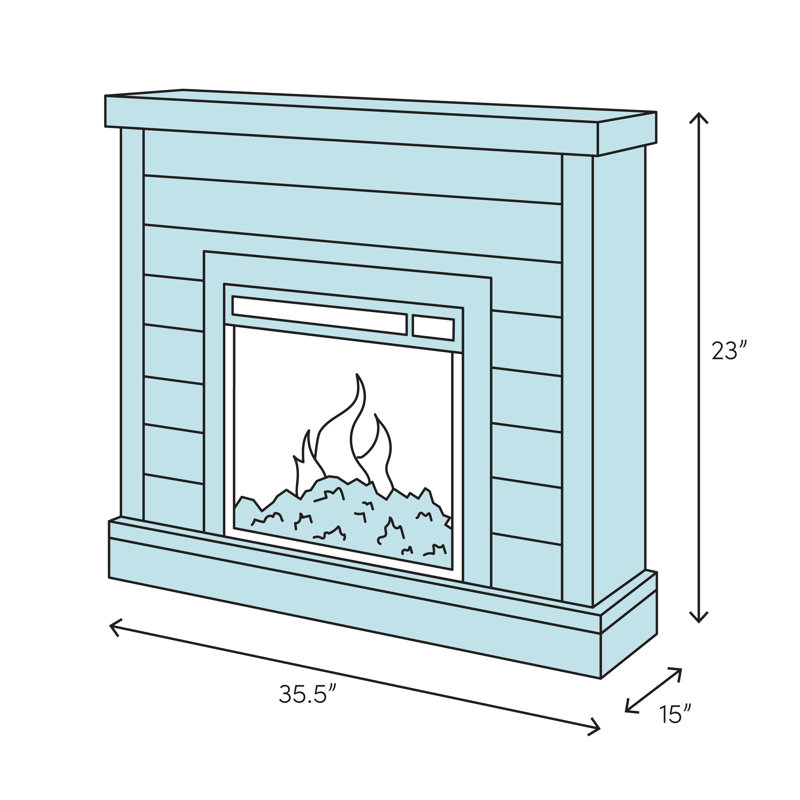 BioFlame Stainless Steel Bio-Ethanol Fireplace, 23" H x 35.5" W x 15" D