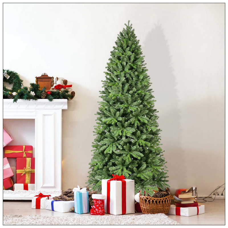 Arbre de Noël avec 1032 pointes en PE + PVC - Arbre de Noël plein corps avec branches articulées, assemblage facile, support en métal stable, décoration de Noël classique