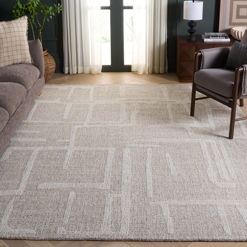 Abstract 460 Hand Tufted Wool Pile Abstract Rug, Rectangle 8' x 10'
