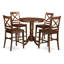 Ensemble de comptoir de cuisine 5 pièces comprenant une table de salle à manger ronde avec piédestal et 4 chaises de salle à manger, acajou-217726955-172578310