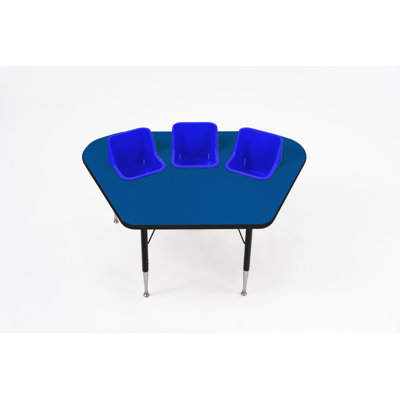 Kids 3-Seat Modular Activity/Feeding Table - Royal Blue Top, Blue Seats