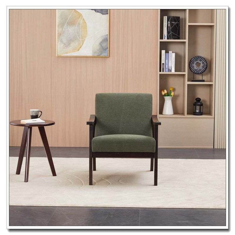 Chaise avec accoudoirs et dossier haut, Vert antique