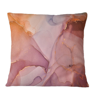 Coussin décoratif en marbre brun et orange