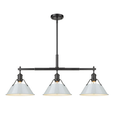 Luminaire suspendu linéaire à 3 lumières pour îlot de cuisine Weatherford