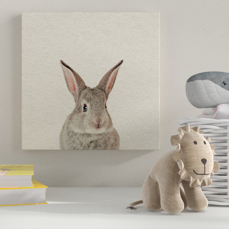 Bunny Surprise - Drawing on Canvas, 30cm H x 30cm W