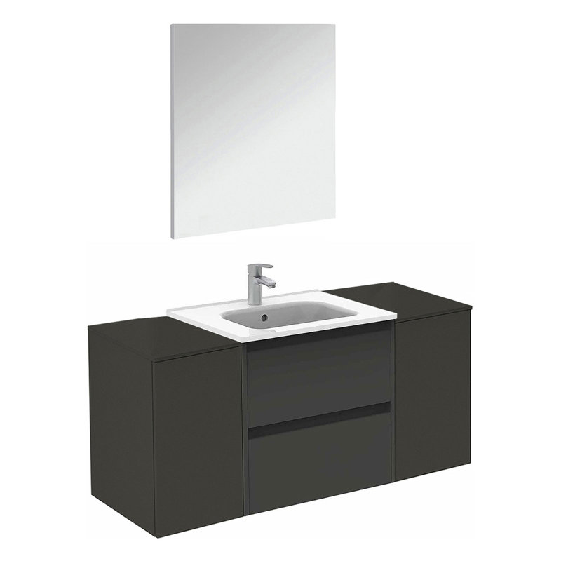 Ensemble de meuble-lavabo simple mural 48 "avec miroir Evant, Anthracite