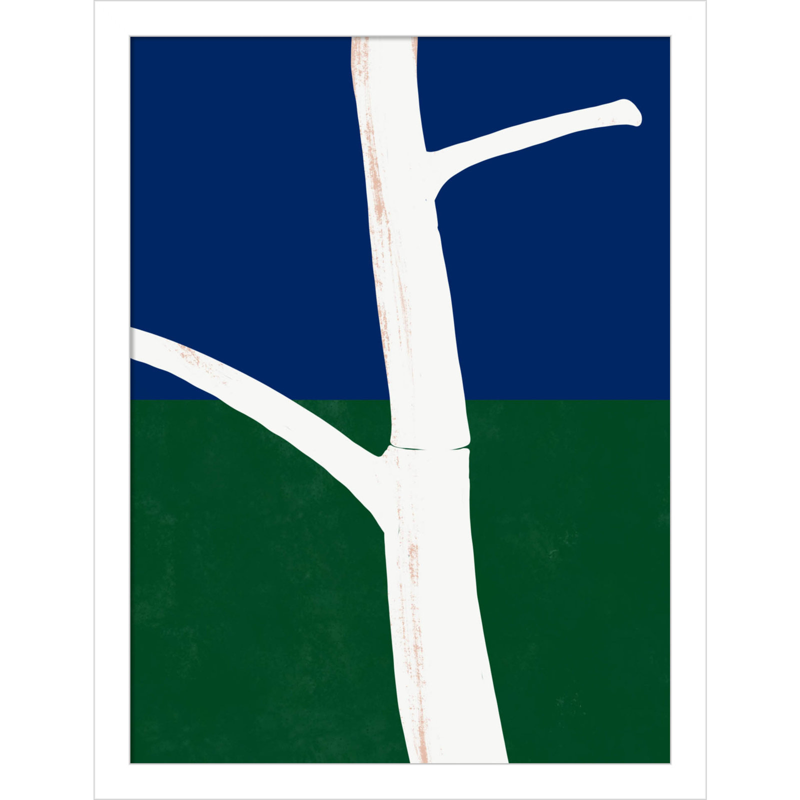 White Bark Print by Little Dean, Black Framed, 17" H x 13" W