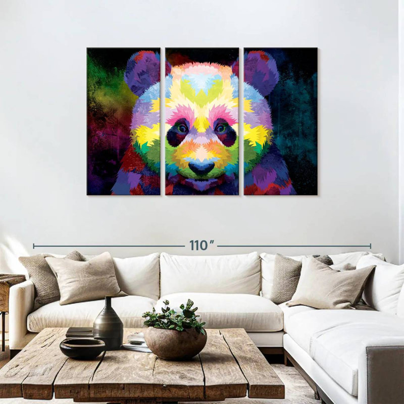 Brampt Colorful Panda, 48" H x 74" W
