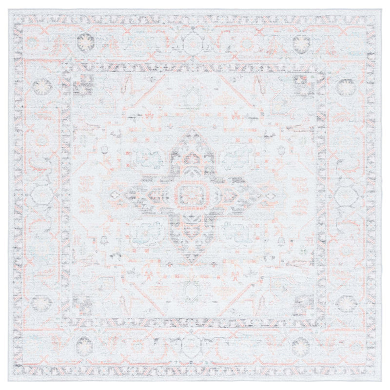 Rosezina Performance Machine Washable Oriental Rug, Square 6'