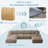 Boneless 136" U Shaped Sectional Couches, Corduroy Sectional Sofa With Reversible Storage Ottoman, 4 Seater Sofa With Throw Pillows Upholstered L-Shaped Couch For Living Room-779772819-779772830