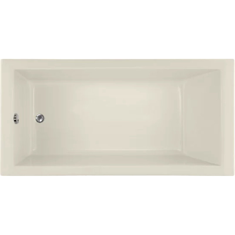 Lacey 60'' L Soaking Bathtub, Biscuit, Matte Black