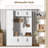 79'' Tall 4-In-1 Wooden Hall Tree - Entryway Coat Rack With Bench, 4 Hooks, 6 Storage Cabinets & Adjustable Shelf(White)-1674257262