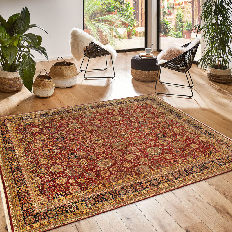 Agra Handmade Wool Floral Area Rug