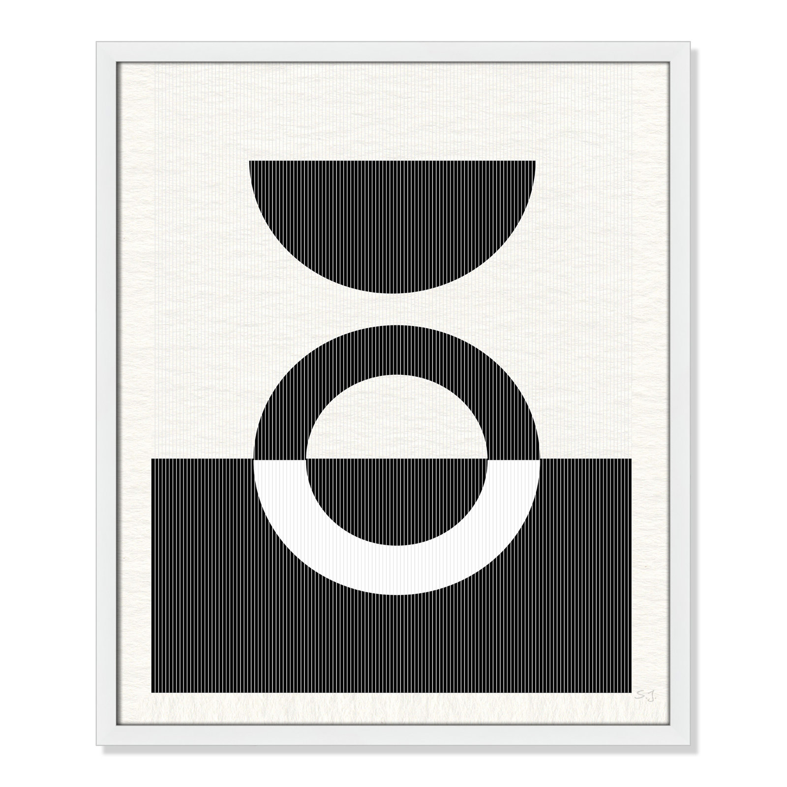 Eclipse III, 25.5" H x 21.5" W x 0.75" D, Satin White Framed