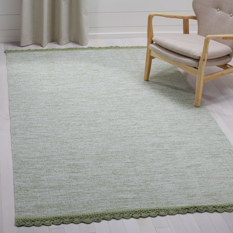 Mohnton Hand Woven Cotton Solid Colour Rug, Rectangle 5' x 8'