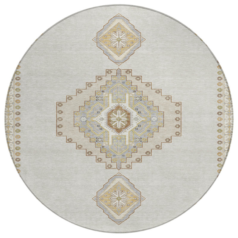 Tapis ivoire intérieur / extérieur Elira , 8 pi x 8 pi