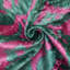 Coussin en velours de soie vert émeraude et magenta – 50 x 50 cm