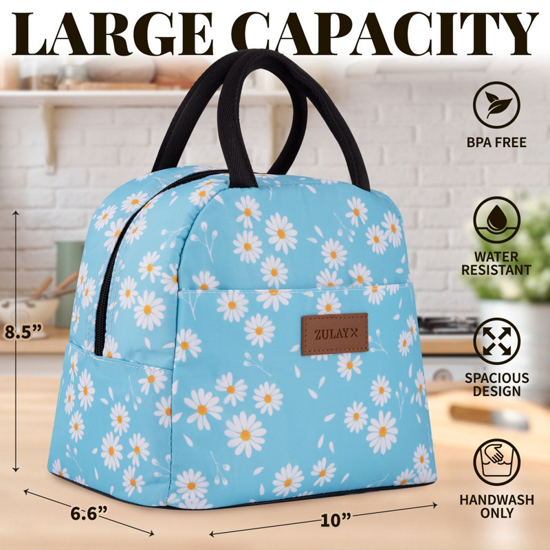 Zulay Kitchen Reusable Insulated Lunch Tote Bag