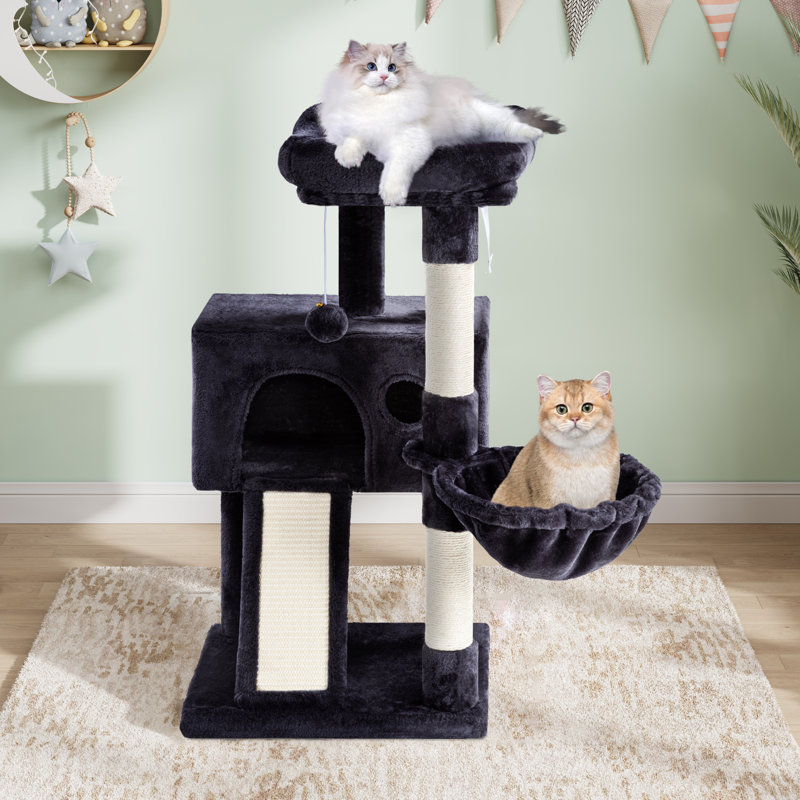 Arbre à chat 35,8 "H avec poteau à griffer, Bleu