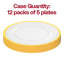 Assiettes de présentation rondes jetables en plastique transparent avec bordure dorée (13 pouces) - 60 assiettes