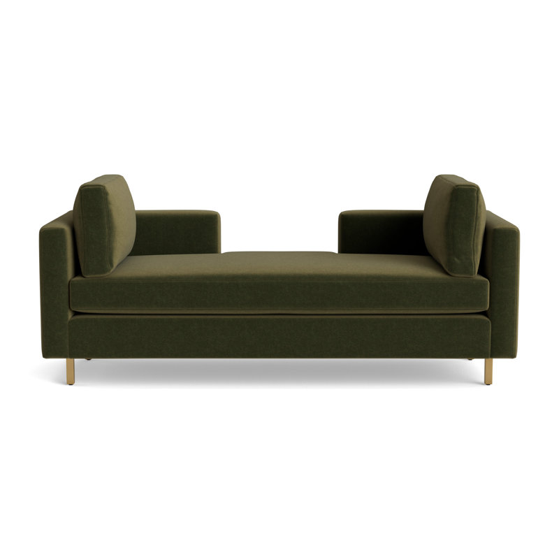 Hunter Bench, Brushed Brass, Performance Velvet - Balsam
