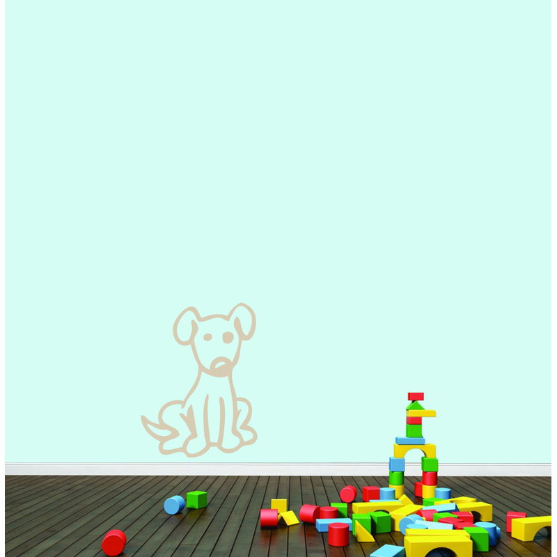 Décalcomanie murale chien dessiné, Beige