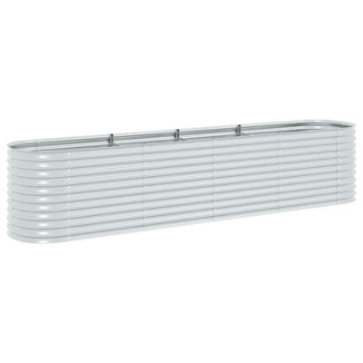 Manningtree vidaXL Garden Raised Bed Galvanized Steel, Garden Planter for Flowers and Planters, Raised Flower Bed, Weather-resistant