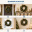 24" Artificial Christmas Wreath for Front Door with Gold Bells, Pinecones & Fruits – Festive Holiday Winter Door Decor – Size: 24 inches