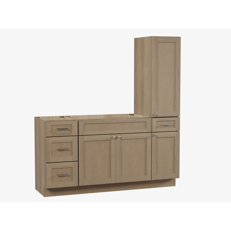 Meuble-lavabo simple de 66 po Disar, Chêne naturel