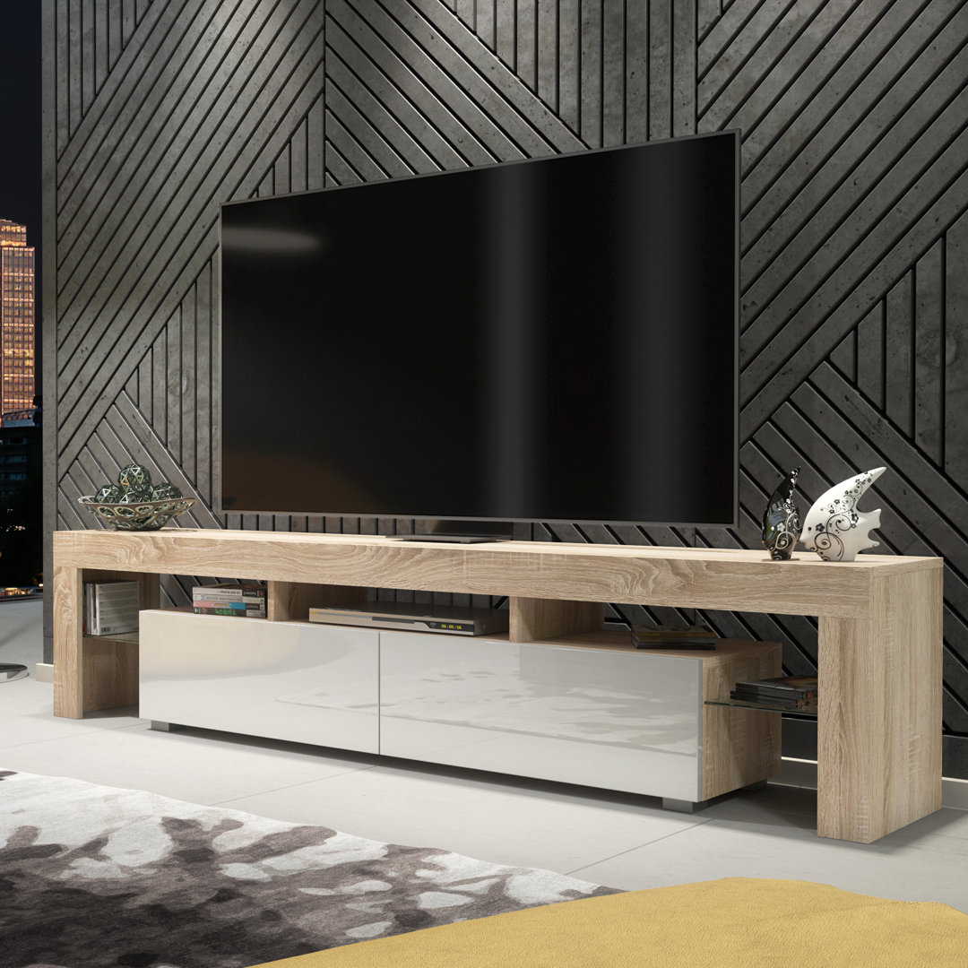 200cm Danialah Tv Unit - Cabinet Stand With Storage & High Gloss Doors