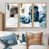 Toile avec cadre flottant or