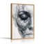 «Abstract Smoke Portrait of Eye» sur toile grise et sarcelle-132892868