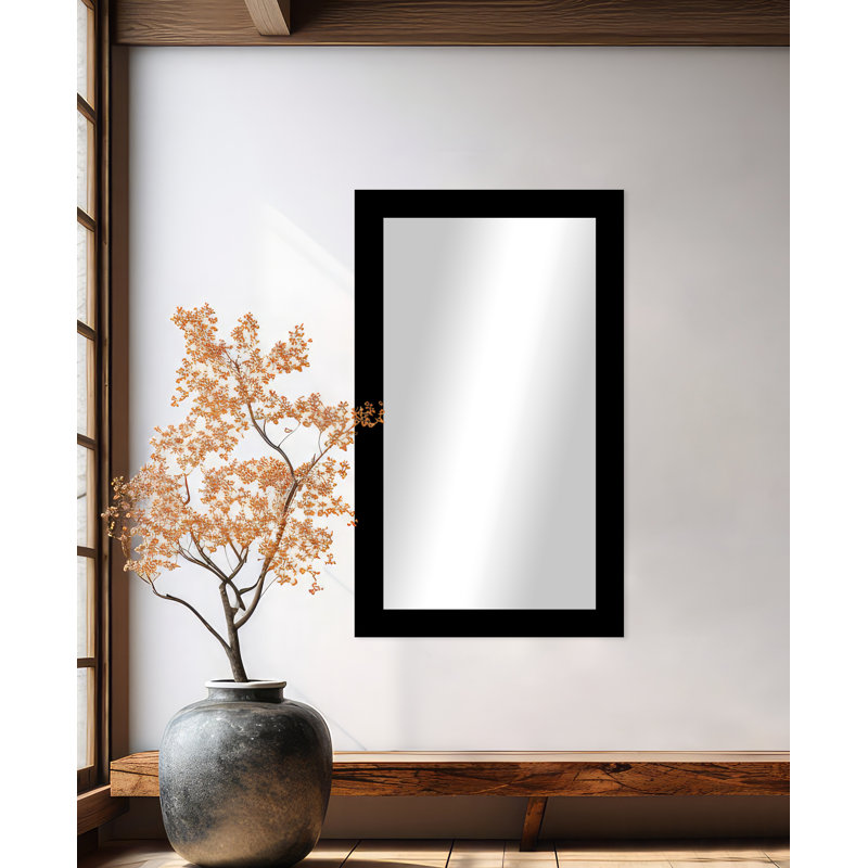 Miroir mural Maci Eileen, Noir lustré, 33 po x 62 po