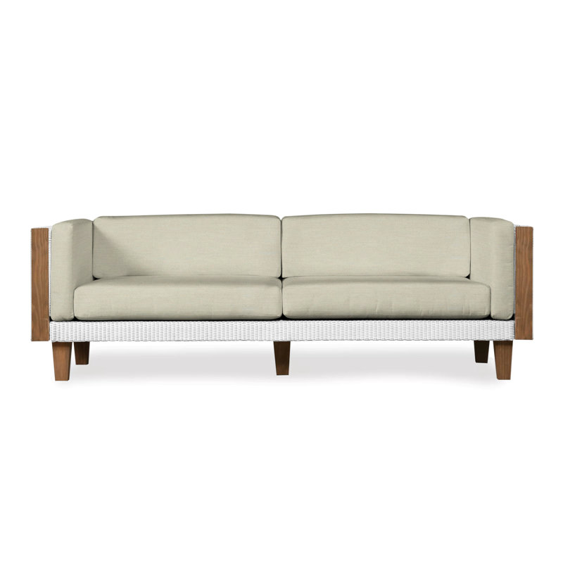 Catalina Outdoor 3 - Seat Patio Sofa, White, Serene Spa