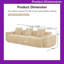 Canapé modulaire à 3 places avec passepoil à bordure française et coussins décoratifs en velours-854316139