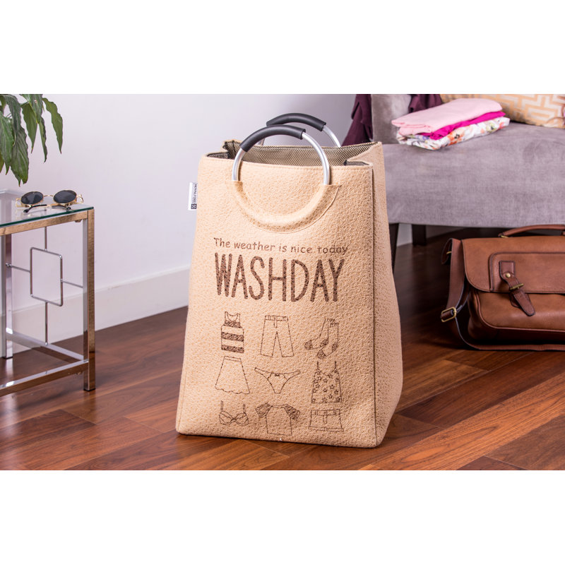 Fabric Laundry Bag with Handles, Brown