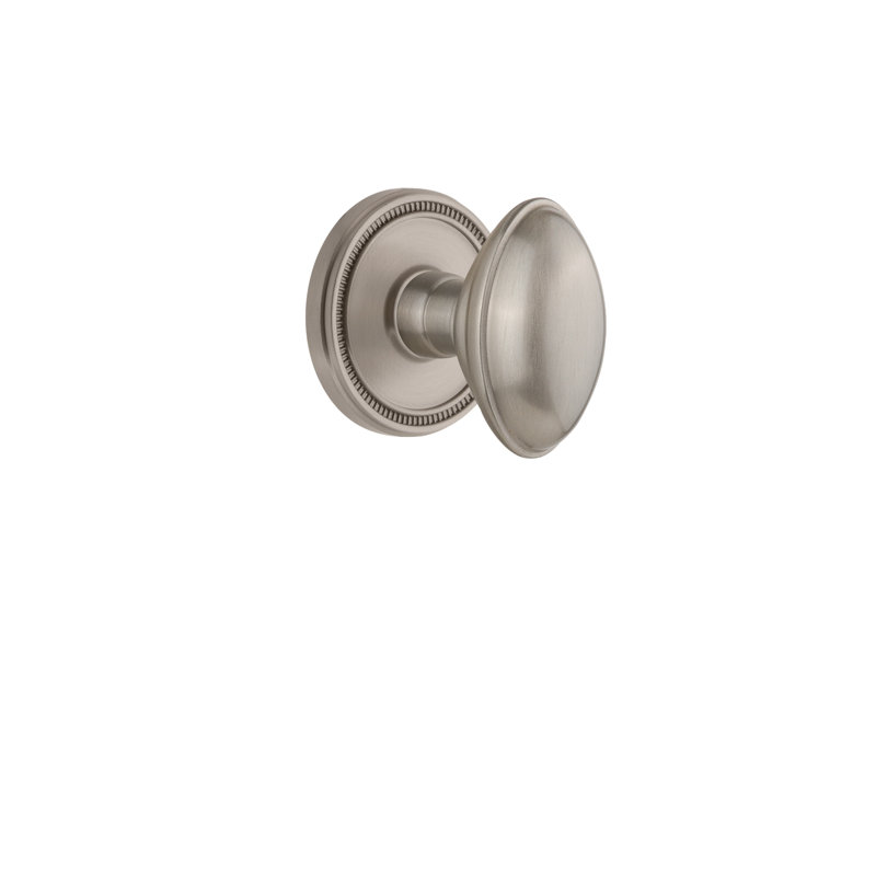Bouton d'intimité avec rosette Grandeur Soleil, Nickel satiné, 2 3/8"