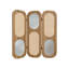 Paravent vintage pliable en rotin et bois massif avec verre ondulé