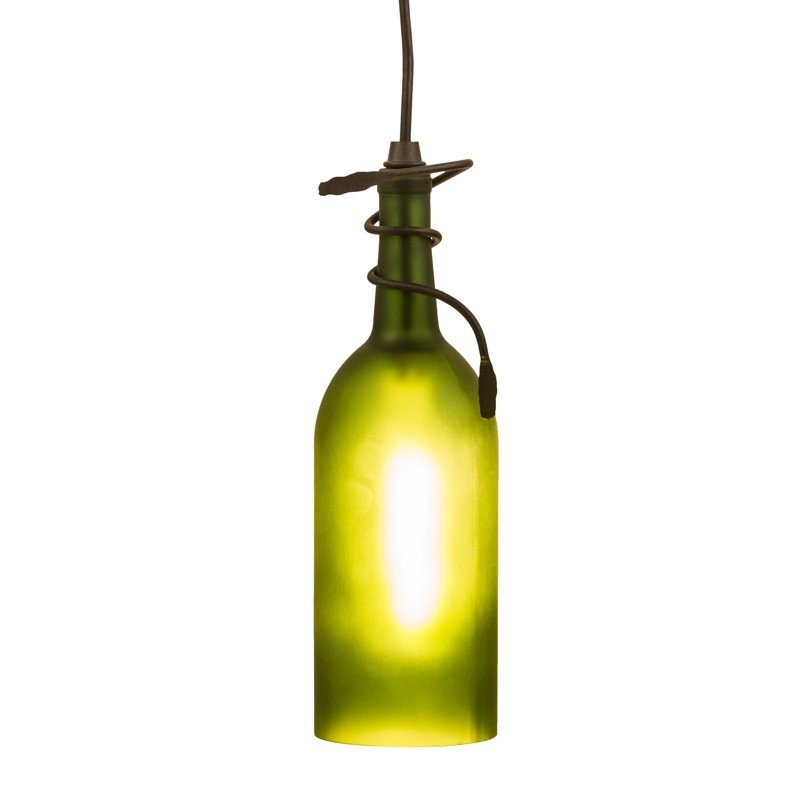 Greenbriar Oak 1 - Light Pendant, Frosted Green, 84" H x 4" W x 4" D