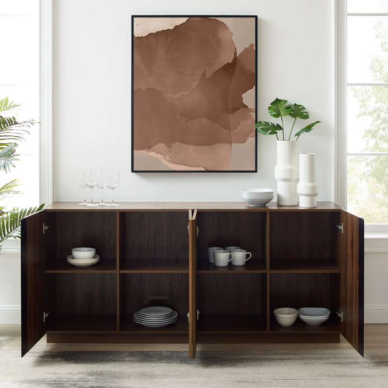 Buffet 4 portes Kaelea, Noyer foncé