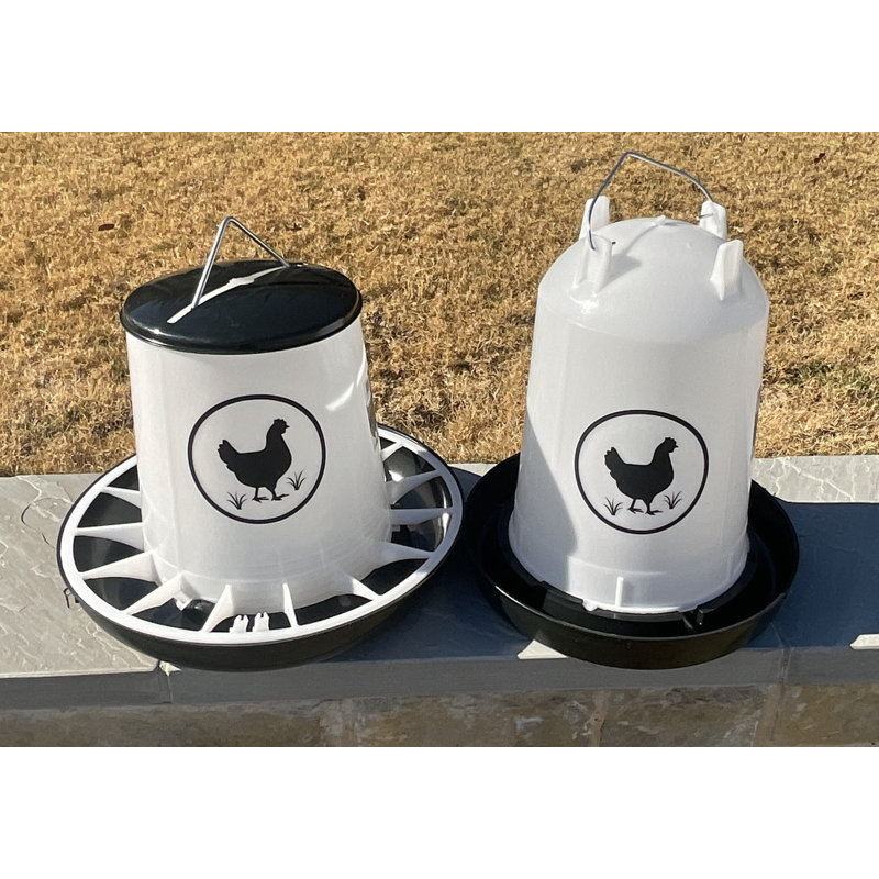 Zylina Waterer 3.2 Gallons / Feeder 26 lbs Combo - Black, Black