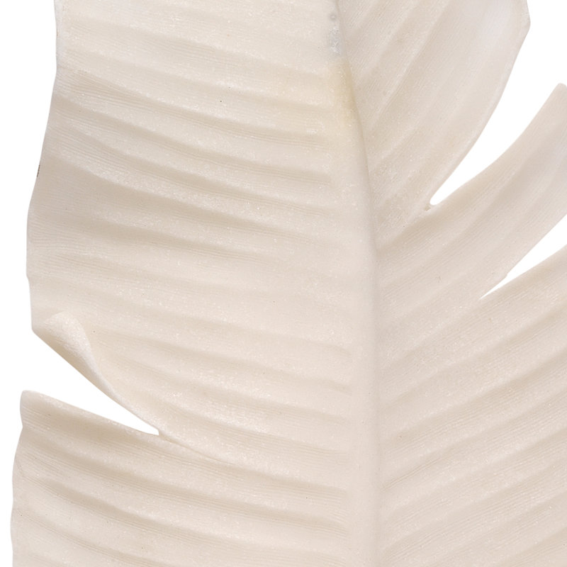 Feather Object, Large In Off White Resin