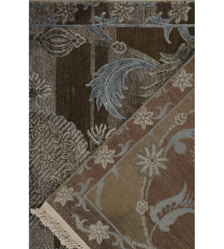 Handmade Silk and Wool Area Rug
