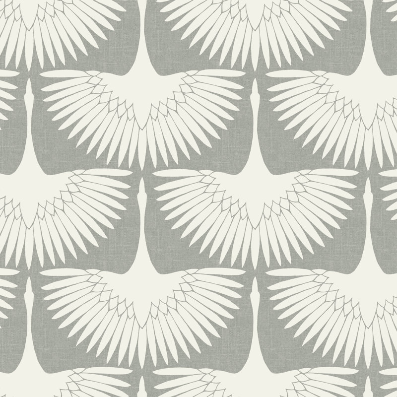 Mariko 16.5' L x 20.5" W Peel and Stick Wallpaper Roll, Gray